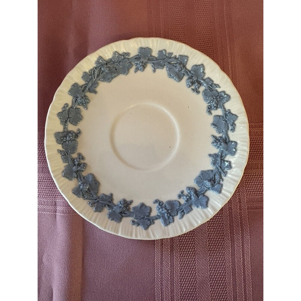 Wedgwood England Queens Ware Lavender Blue on Cream Saucer Only ~ Excellent